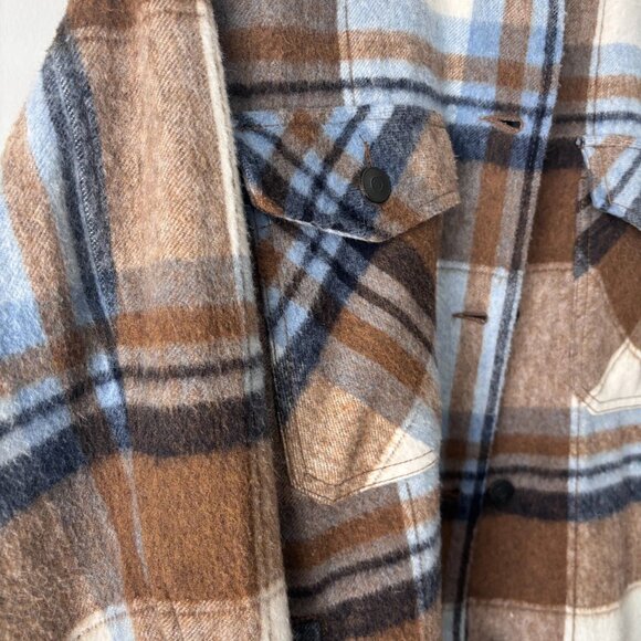 Zara Plaid Shacket Oversized Lumberjack Button Shirt Jacket Plaid M Cabincore - Picture 3 of 8